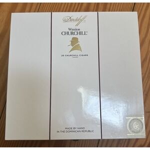 Davidoff‎ Winston Churchill Empty Wood Cigar Box 7.75" x 7.5" x 2"